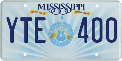 MS license plate YTE400