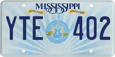 MS license plate YTE402