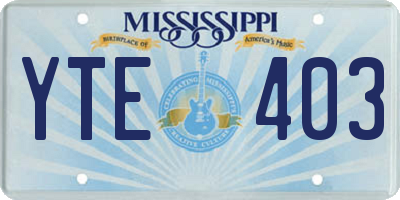 MS license plate YTE403