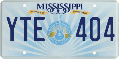 MS license plate YTE404