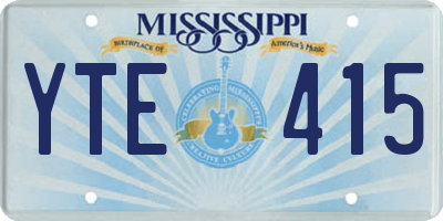 MS license plate YTE415