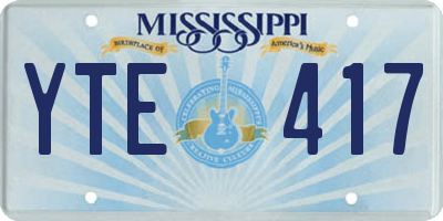 MS license plate YTE417