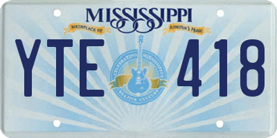 MS license plate YTE418