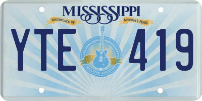 MS license plate YTE419