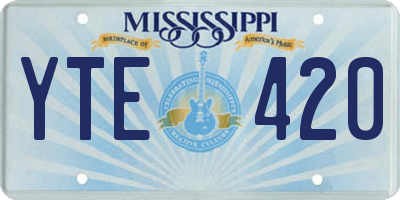 MS license plate YTE420