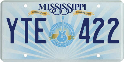 MS license plate YTE422