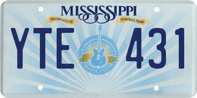 MS license plate YTE431