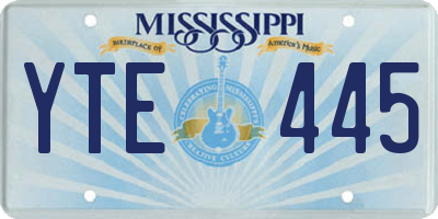 MS license plate YTE445
