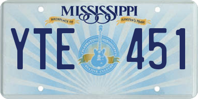 MS license plate YTE451