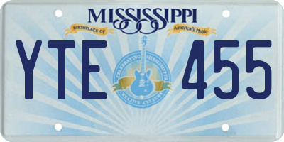 MS license plate YTE455