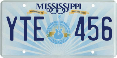 MS license plate YTE456