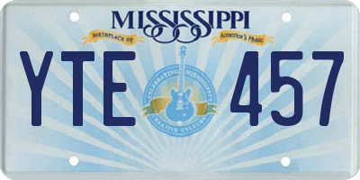 MS license plate YTE457
