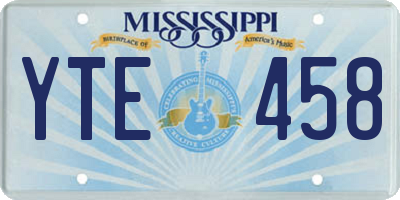 MS license plate YTE458