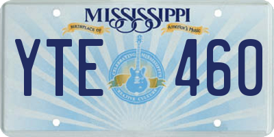 MS license plate YTE460