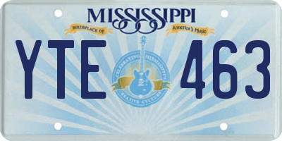 MS license plate YTE463