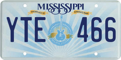 MS license plate YTE466
