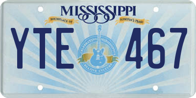 MS license plate YTE467