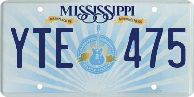 MS license plate YTE475