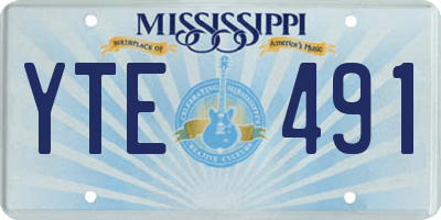 MS license plate YTE491
