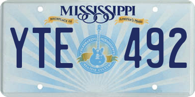 MS license plate YTE492