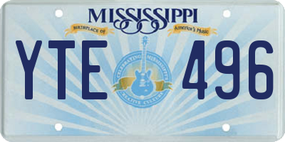 MS license plate YTE496