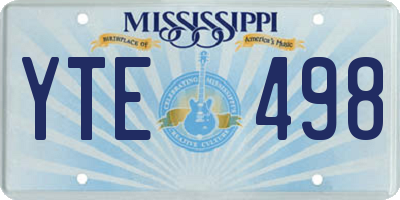 MS license plate YTE498