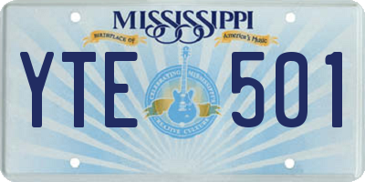 MS license plate YTE501