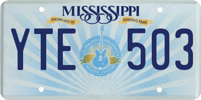 MS license plate YTE503