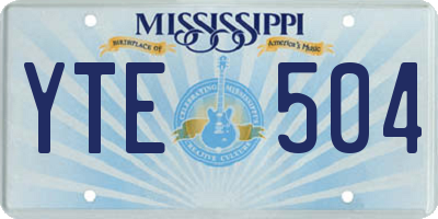 MS license plate YTE504
