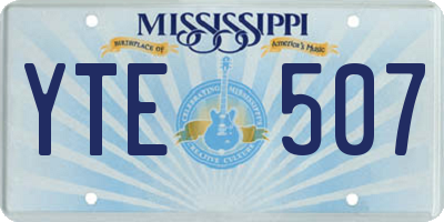 MS license plate YTE507