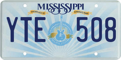 MS license plate YTE508