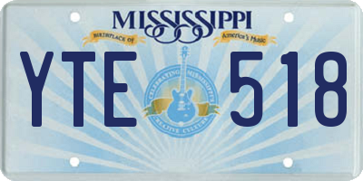MS license plate YTE518