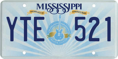 MS license plate YTE521
