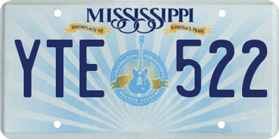 MS license plate YTE522
