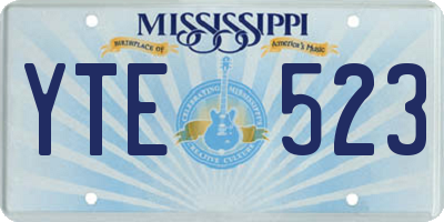 MS license plate YTE523