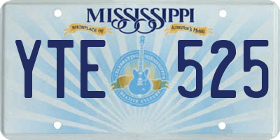 MS license plate YTE525