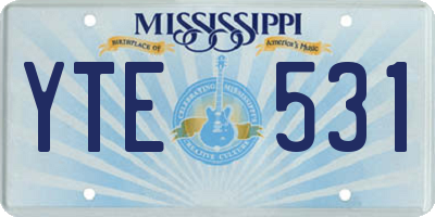 MS license plate YTE531