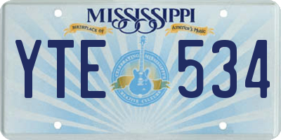 MS license plate YTE534