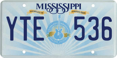 MS license plate YTE536