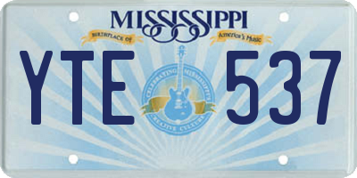 MS license plate YTE537