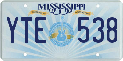 MS license plate YTE538