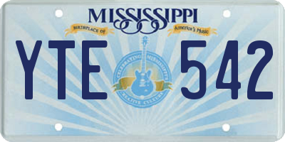 MS license plate YTE542