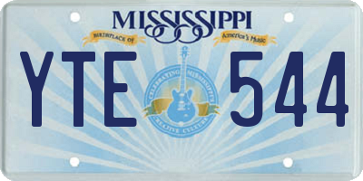 MS license plate YTE544