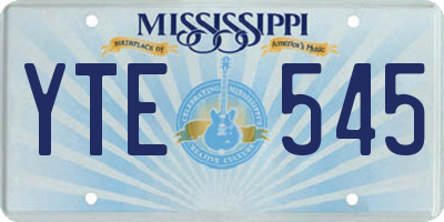 MS license plate YTE545