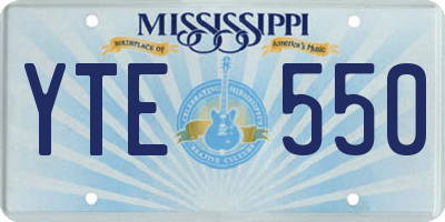 MS license plate YTE550