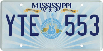 MS license plate YTE553