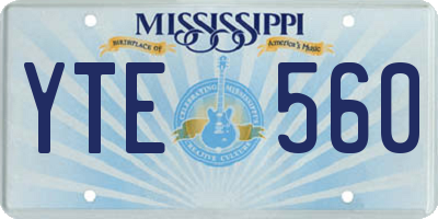 MS license plate YTE560