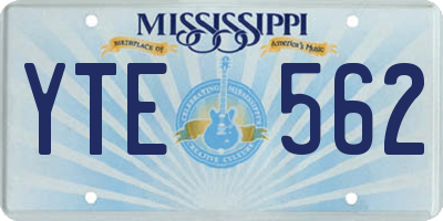 MS license plate YTE562