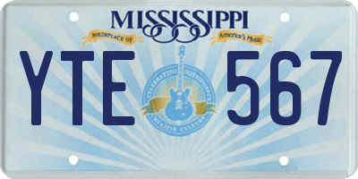 MS license plate YTE567