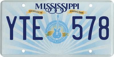 MS license plate YTE578